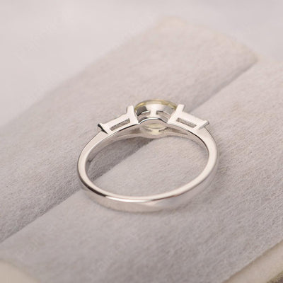 East West Oval Lemon Quartz Engagement Ring - Palmary