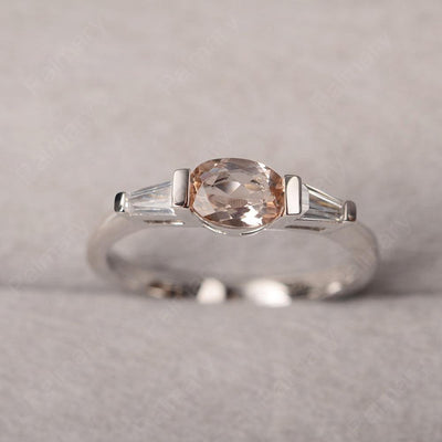 East West Oval Morganite Engagement Ring - Palmary