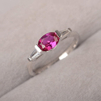 East West Oval Ruby Engagement Ring - Palmary