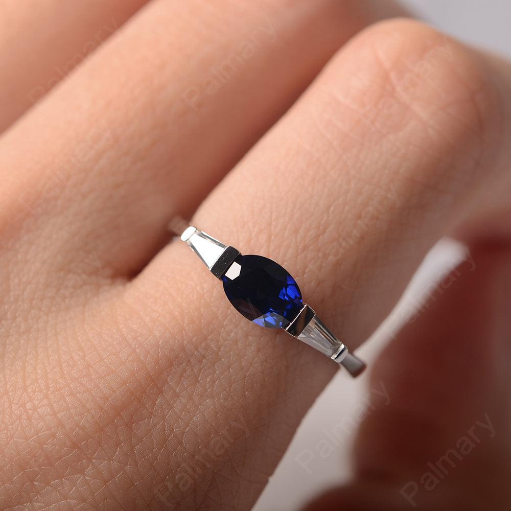 East West Oval Sapphire Engagement Ring - Palmary