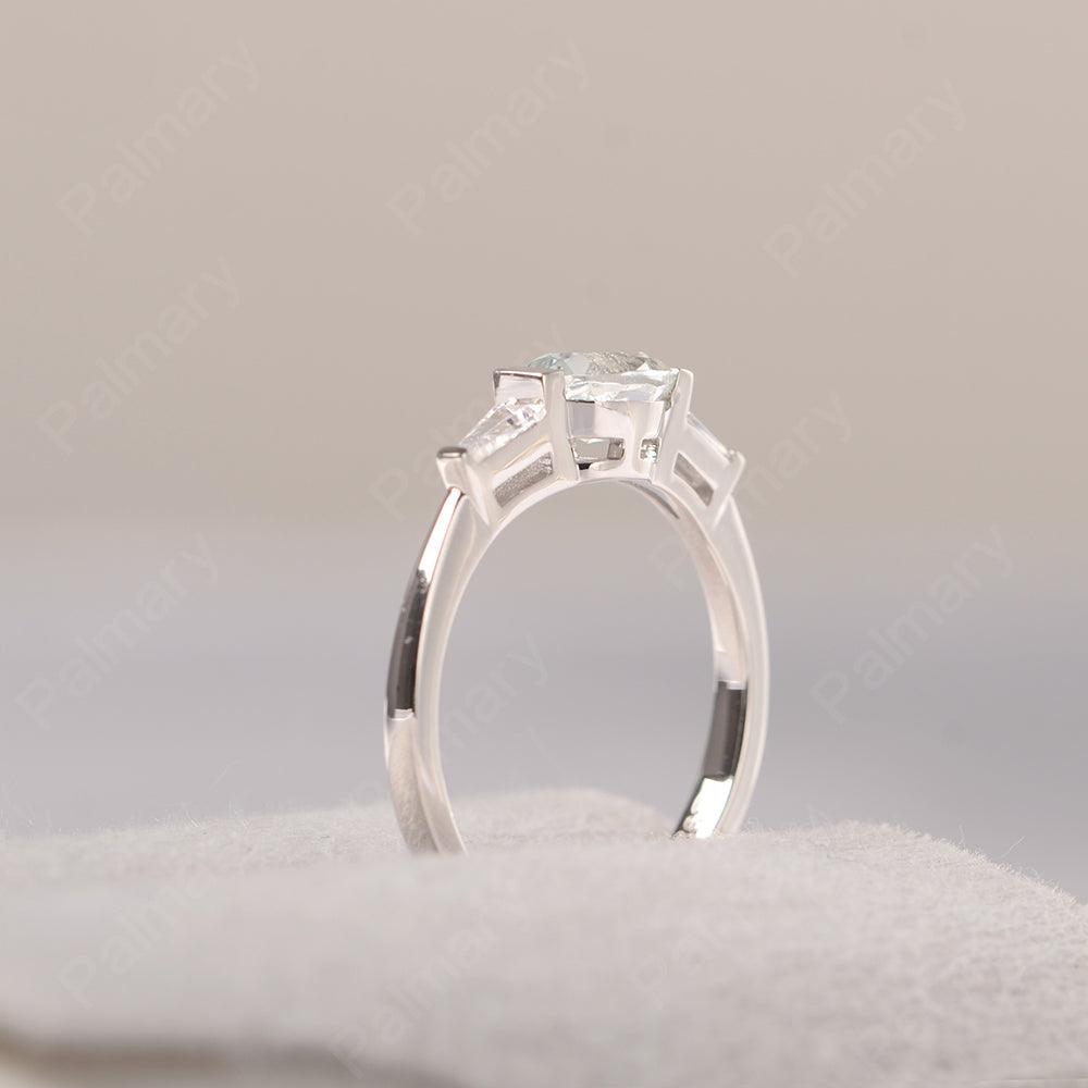 East West Oval White Topaz Engagement Ring - Palmary