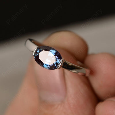 East West Oval Cut Alexandrite Rings - Palmary