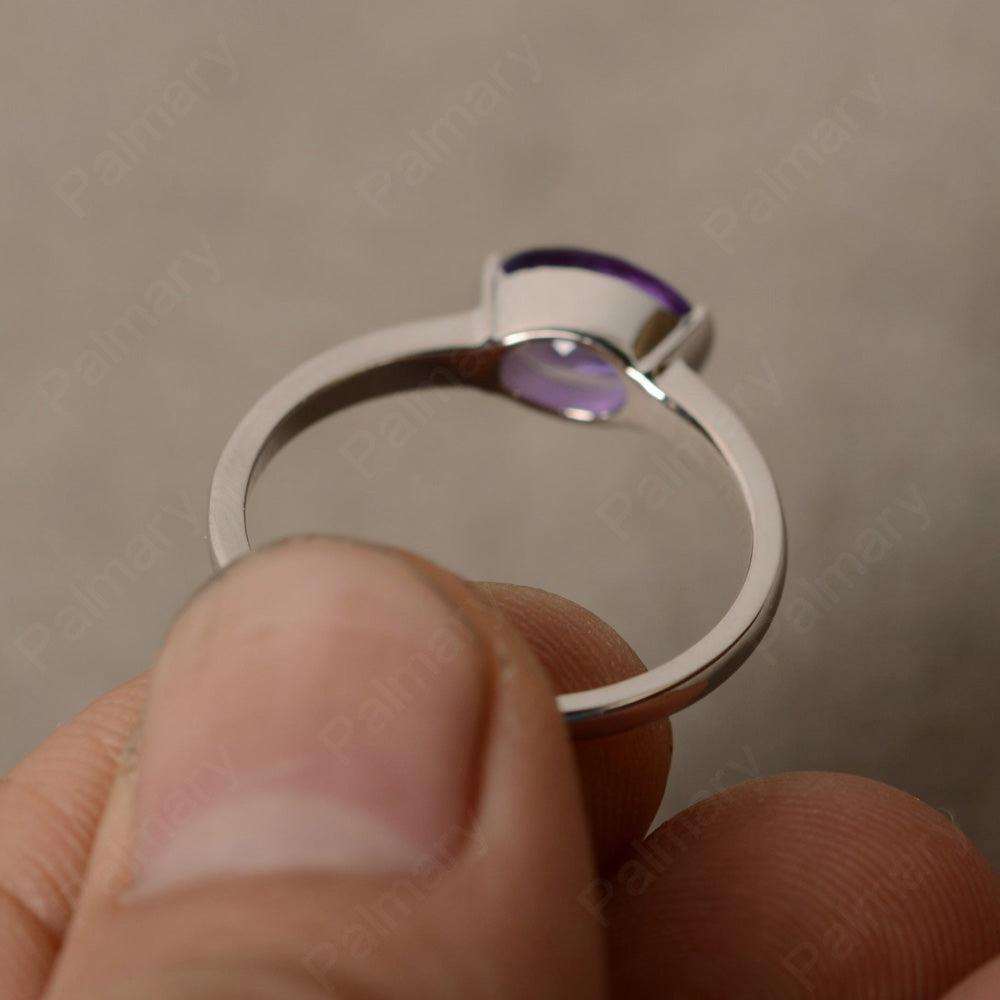 East West Oval Cut Amethyst Rings - Palmary