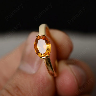 East West Oval Cut Citrine Rings - Palmary