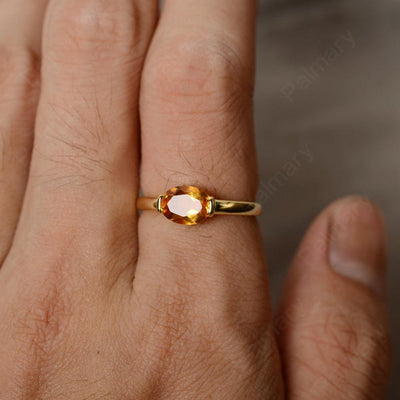 East West Oval Cut Citrine Rings - Palmary