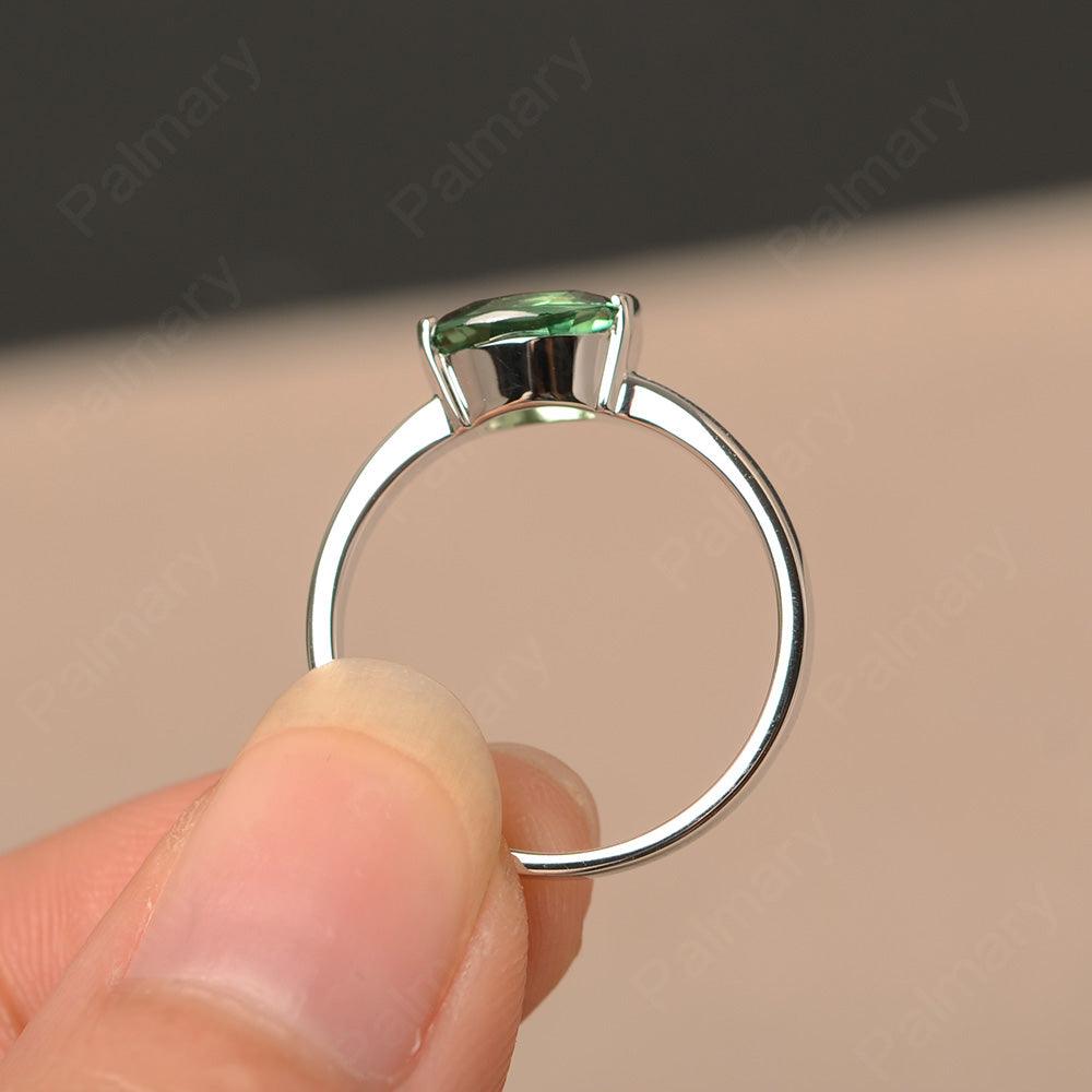 East West Oval Cut Green Sapphire Rings - Palmary