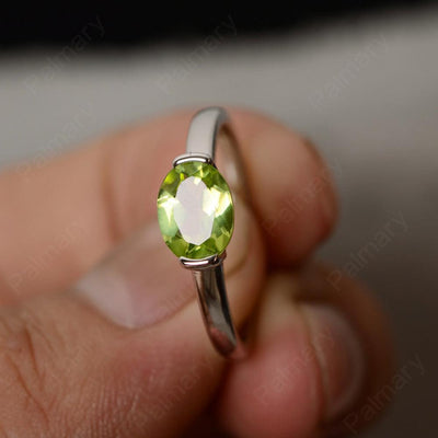 East West Oval Cut Peridot Rings - Palmary