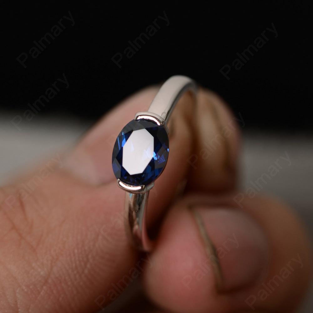 East West Oval Cut Sapphire Rings - Palmary