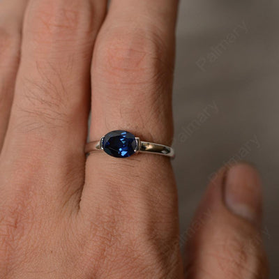 East West Oval Cut Sapphire Rings - Palmary