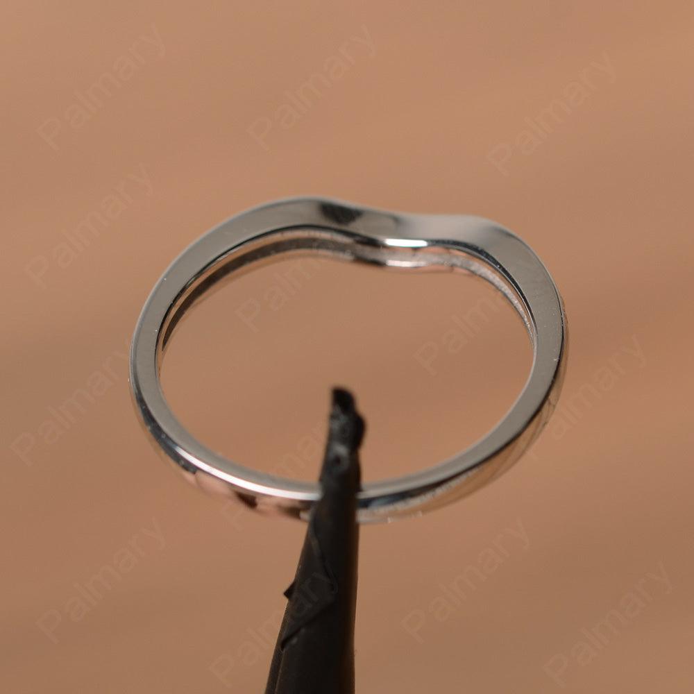Horizontal Oval Cut White Topaz Wedding Ring Set - Palmary