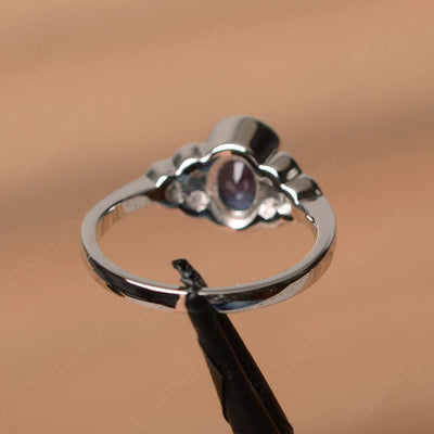 Alexandrite Bezel Oval Engagement Ring - Palmary