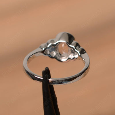 Morganite Bezel Oval Engagement Ring - Palmary