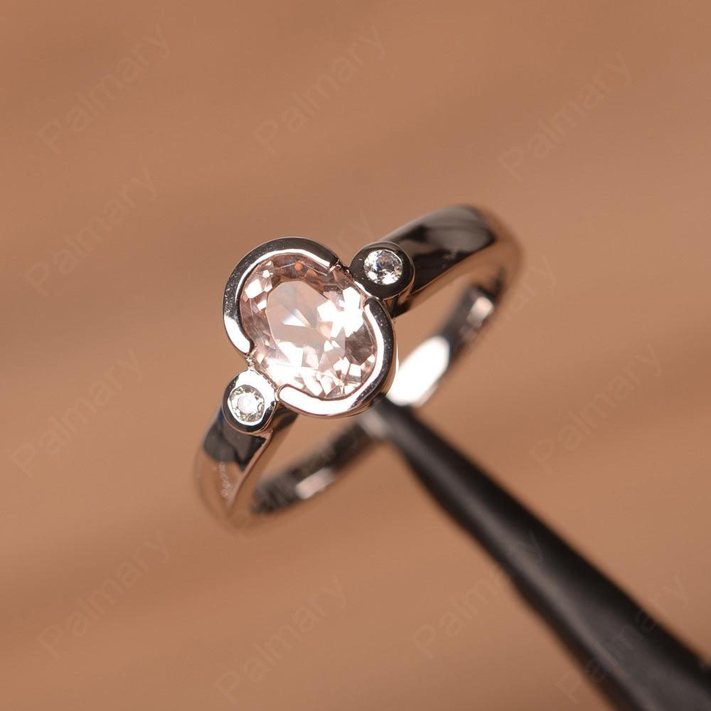 Oval Morganite Bezel Engagement Rings – Palmary