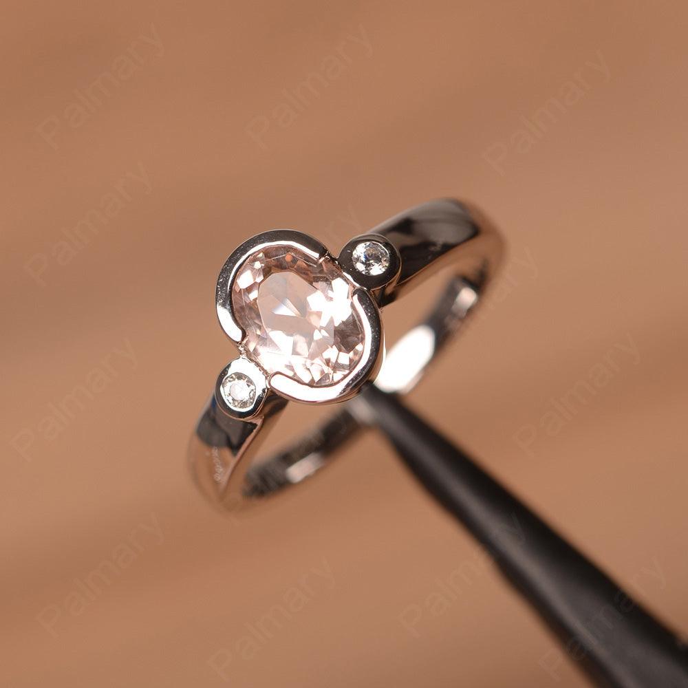 Oval Morganite Bezel Engagement Rings - Palmary