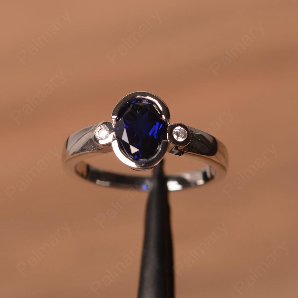 Oval Sapphire Bezel Engagement Rings - Palmary
