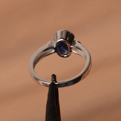 Oval Sapphire Bezel Engagement Rings - Palmary