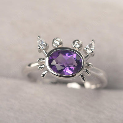Oval Cut Amethyst Crab Rings - Palmary