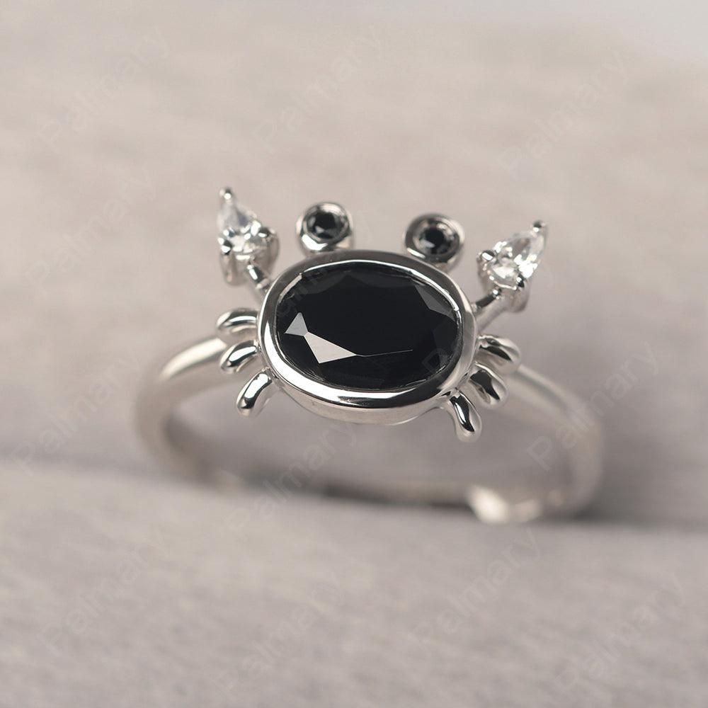 Oval Cut Black Spinel Crab Rings - Palmary