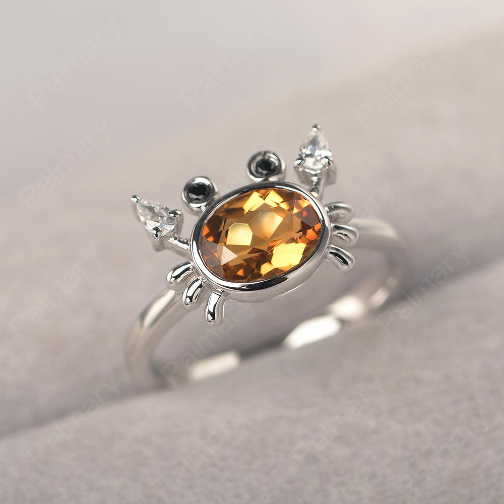 Oval Cut Citrine Crab Rings - Palmary