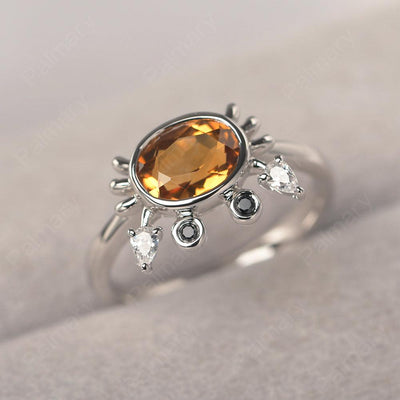 Oval Cut Citrine Crab Rings - Palmary