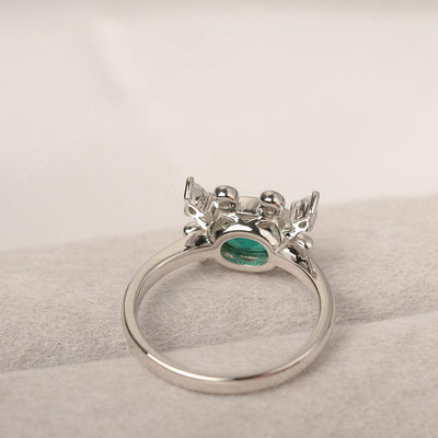Oval Cut Emerald Crab Rings - Palmary