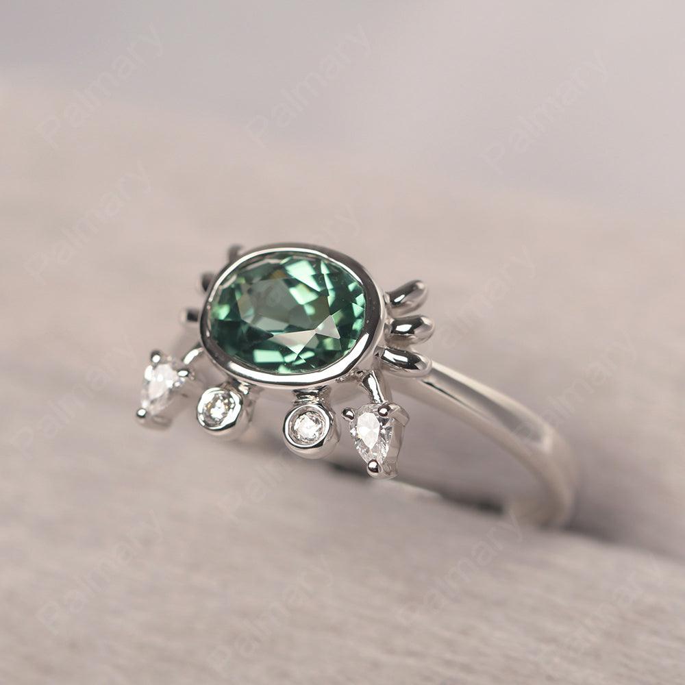 Oval Cut Green Sapphire Crab Rings - Palmary