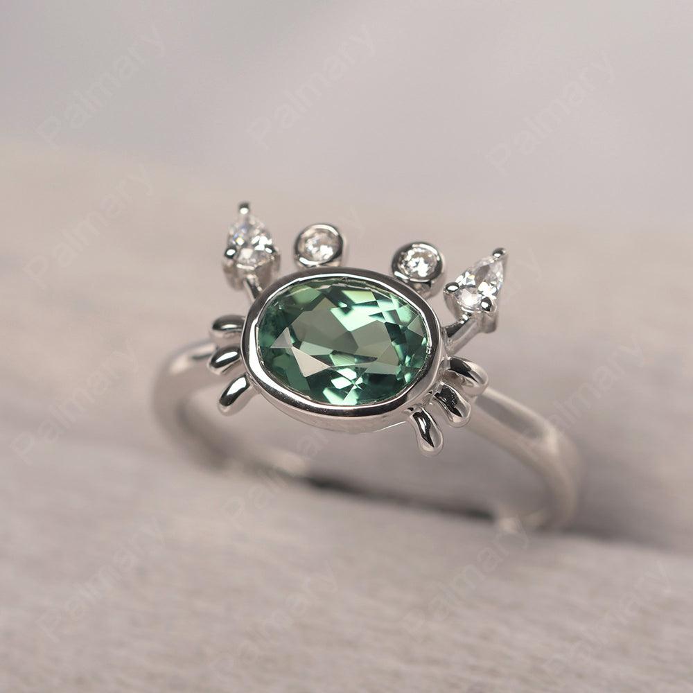Oval Cut Green Sapphire Crab Rings - Palmary