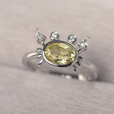 Oval Cut Lemon Quartz Crab Rings - Palmary