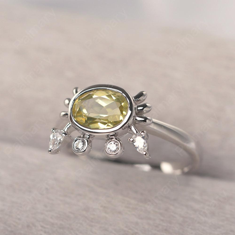 Oval Cut Lemon Quartz Crab Rings - Palmary