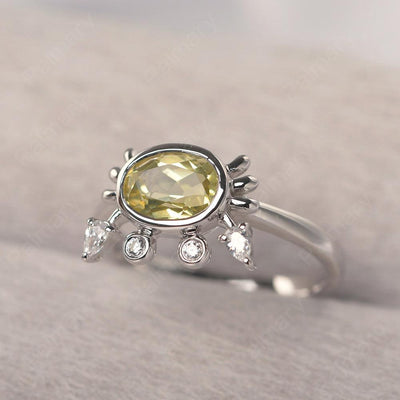 Oval Cut Lemon Quartz Crab Rings - Palmary