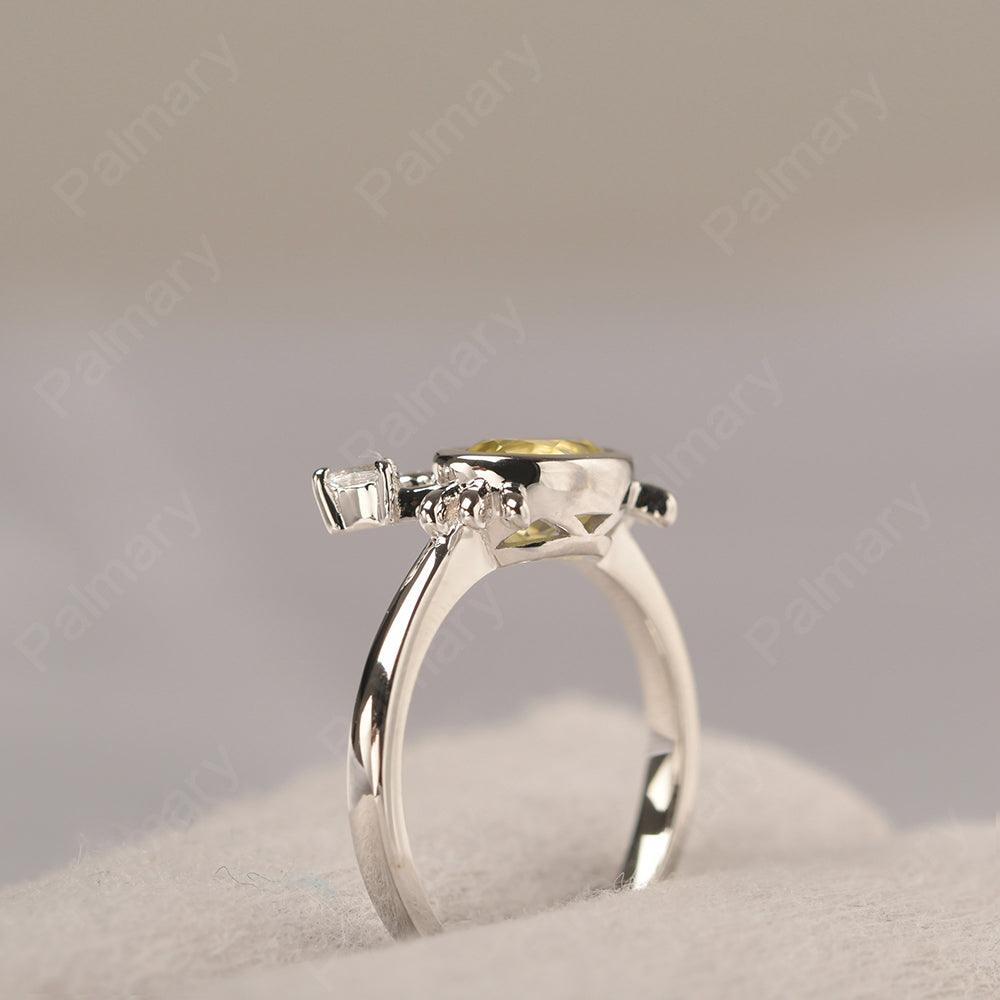 Oval Cut Lemon Quartz Crab Rings - Palmary