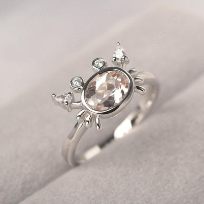 Oval Cut Morganite Crab Rings - Palmary