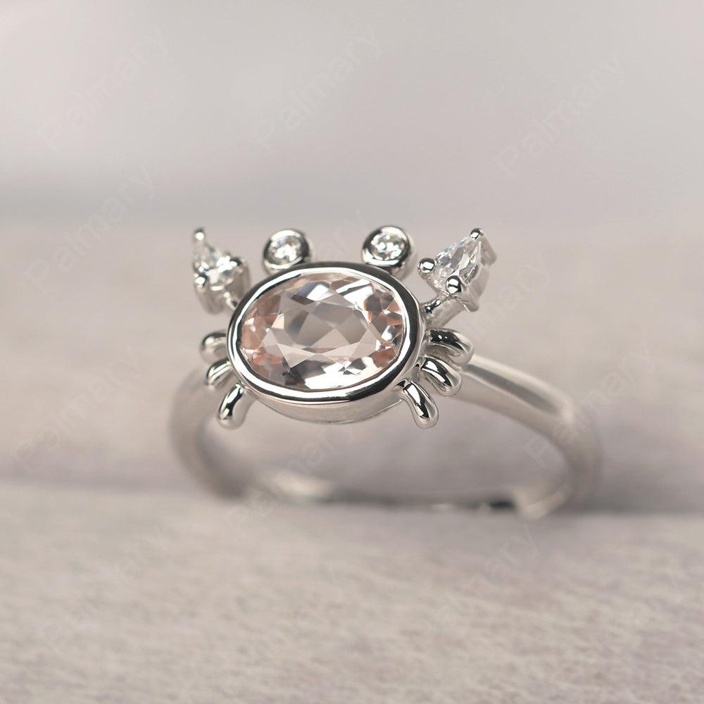 Oval Cut Morganite Crab Rings - Palmary