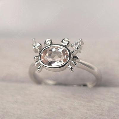 Oval Cut Morganite Crab Rings - Palmary