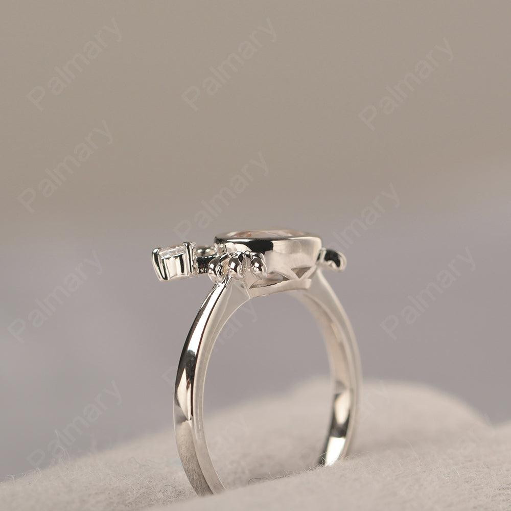 Oval Cut Morganite Crab Rings - Palmary