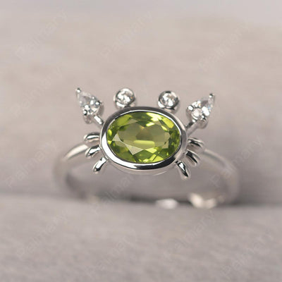 Oval Cut Peridot Crab Rings - Palmary