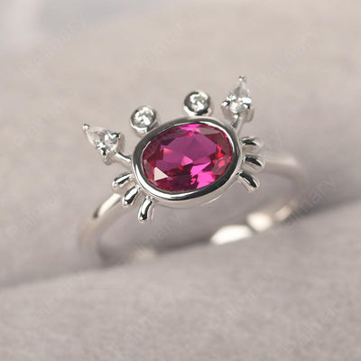 Oval Cut Ruby Crab Rings - Palmary