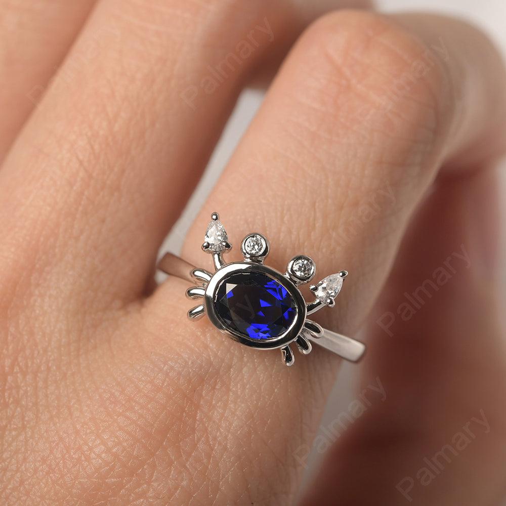 Oval Cut Sapphire Crab Rings - Palmary