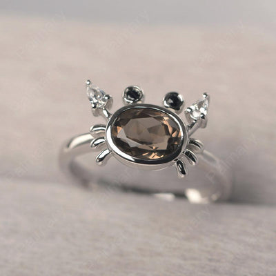 Oval Cut Smoky Quartz  Crab Rings - Palmary