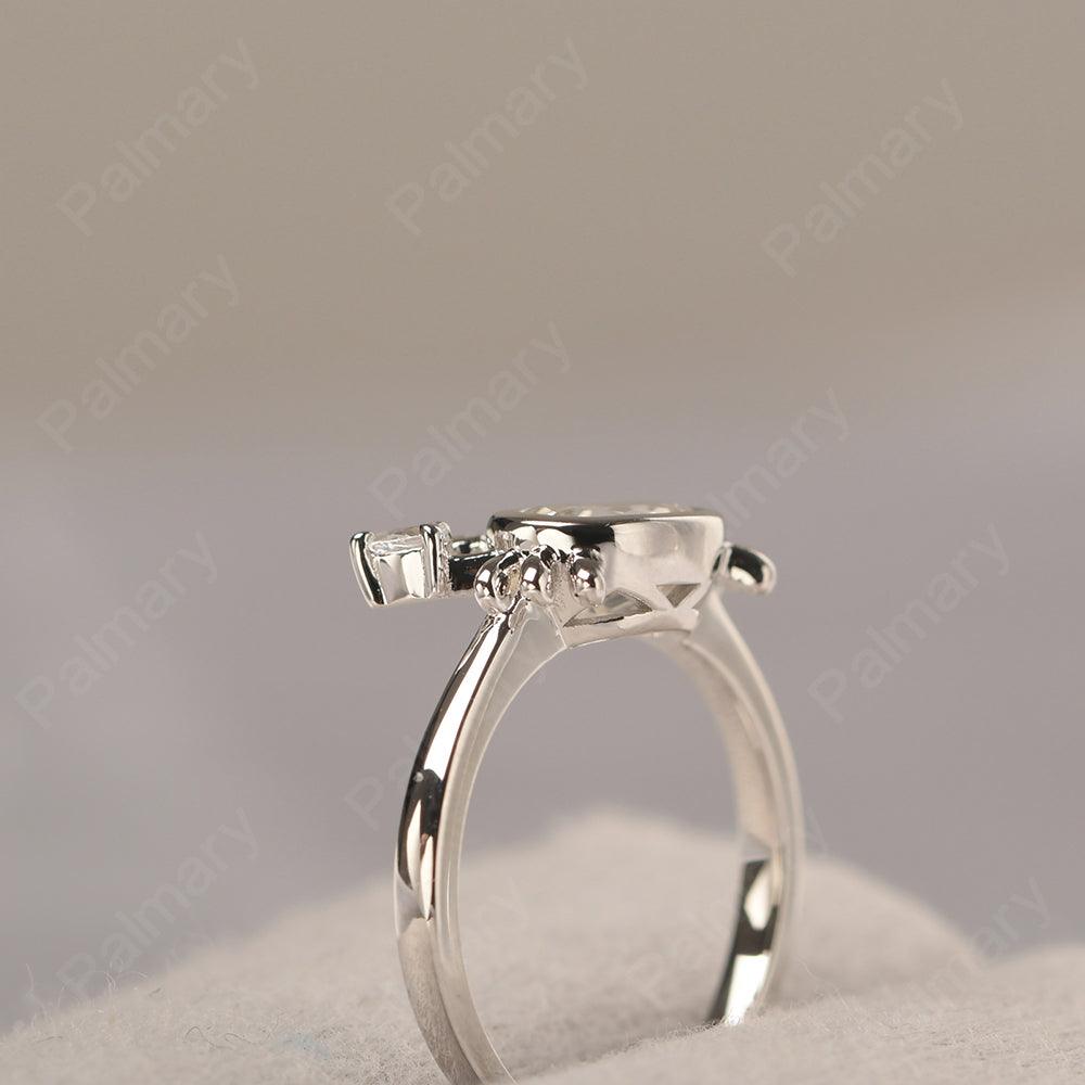 Oval Cut White Topaz Crab Rings - Palmary