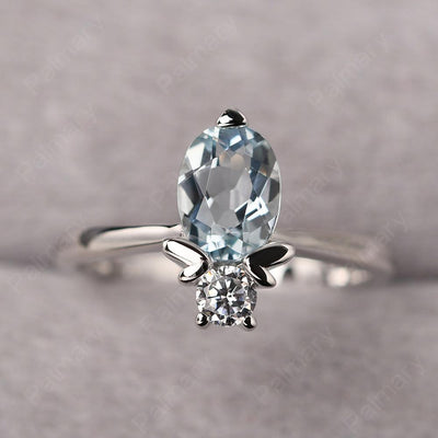 Oval Cut Aquamarine Bee Ring - Palmary