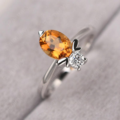 Oval Cut Citrine Bee Ring - Palmary