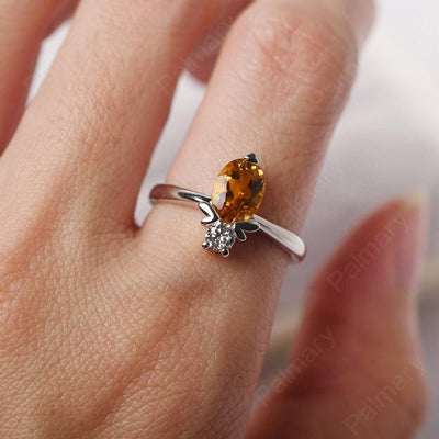 Oval Cut Citrine Bee Ring - Palmary