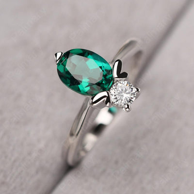 Oval Cut Emerald Bee Ring - Palmary