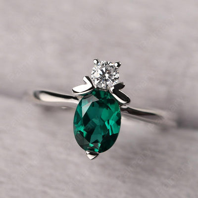 Oval Cut Emerald Bee Ring - Palmary
