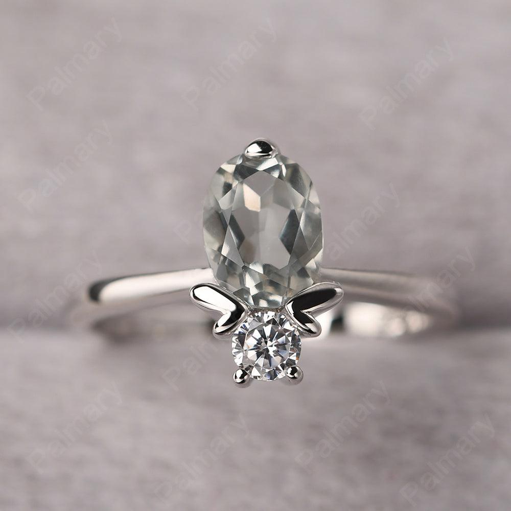 Oval Cut Green Amethyst Bee Ring - Palmary