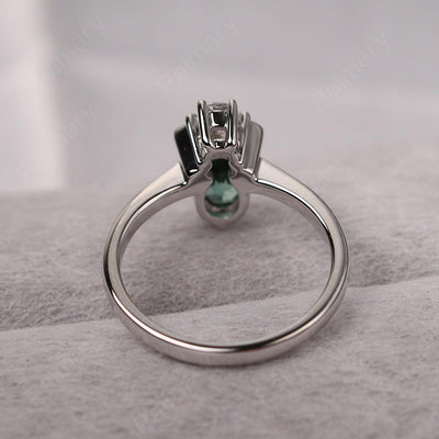 Oval Cut Green Sapphire Bee Ring - Palmary