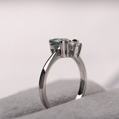 Oval Cut Green Sapphire Bee Ring - Palmary