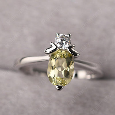 Oval Cut Lemon Quartz Bee Ring - Palmary