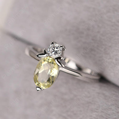 Oval Cut Lemon Quartz Bee Ring - Palmary